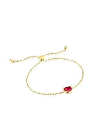 Цепочный браслет с камнем в форме сердца