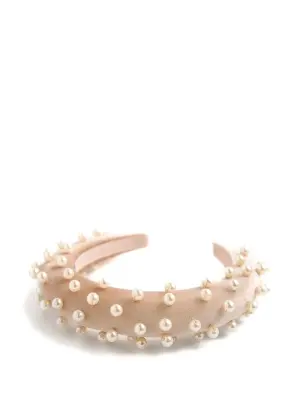 Велюровый ободок, украшенный жемчугом