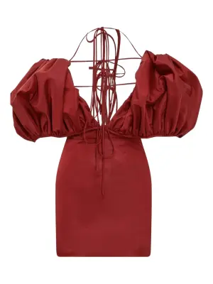 Платье миди с объемными рукавами