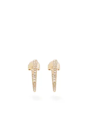 Серьги Mini Hook из желтого золота с бриллиантами