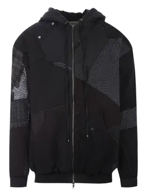 Худи на молнии в технике пэчворк