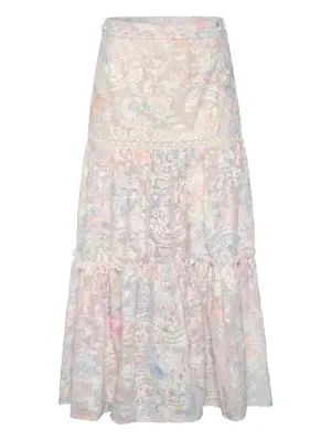 Макси-юбка Affliction с цветочным принтом и оборками