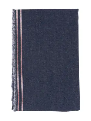 Шарф с бахромой и отделкой в полоску