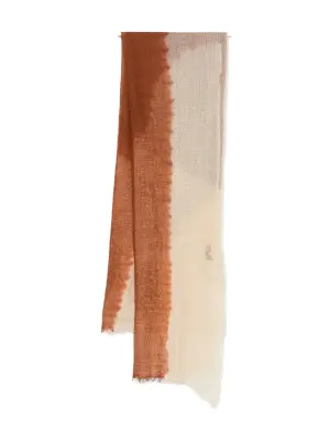 Шарф с эффектом дип-дай и бахромой