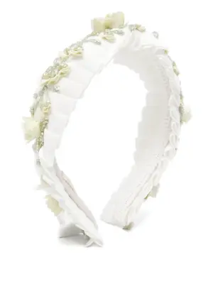 Плиссированный обруч для волос с цветочными украшениями