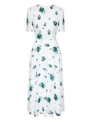 Платье миди с цветочным принтом