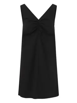 Платье с V-образным вырезом и сборками