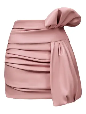 Юбка мини с драпировкой и бантом