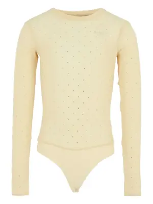 Боди с длинными рукавами и кристаллами