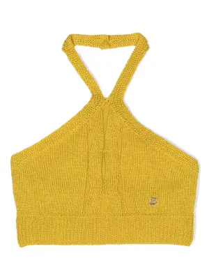 Трикотажный топ с вырезом халтер