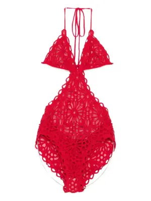 Купальник с цветочным кружевом