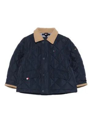 Стеганая куртка с вельветовым воротником