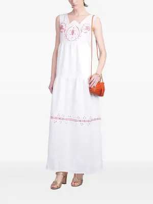 Платье макси с вышивкой