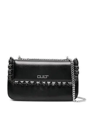 Сумка-сэтчел с оборками и заклёпками