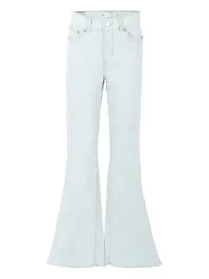 Расклешенные джинсы с бахромой