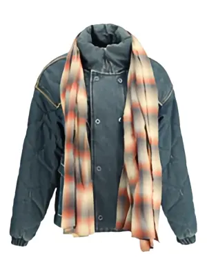 Джинсовая куртка с отделкой в виде шарфа