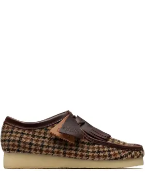 Сапоги с бахромой и твидовым узором