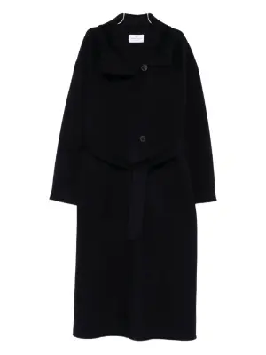 Шерстяное пальто с поясом