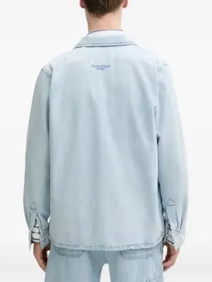 Джинсовая рубашка с вышитым логотипом