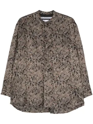 Атласная рубашка с принтом пейсли