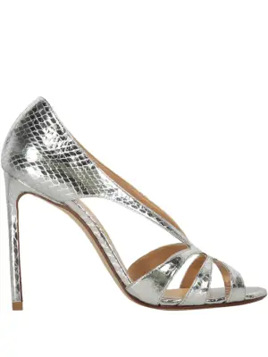 Босоножки с тиснением под змеиную кожу