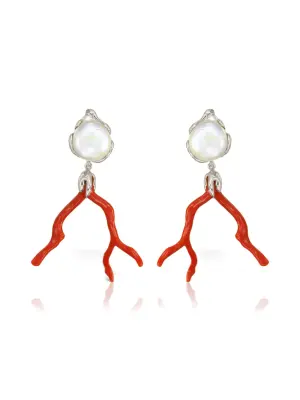 Серьги с жемчужными ветвями