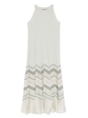 Платье миди с узором шеврон