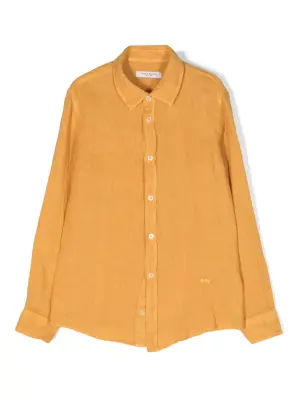 Льняная рубашка с классическим воротником