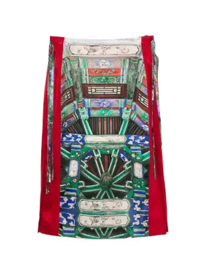 Миди-юбка с завязками сбоку