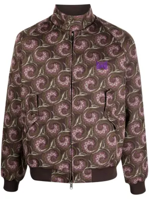 Куртка с воротником-воронкой и графичным узором