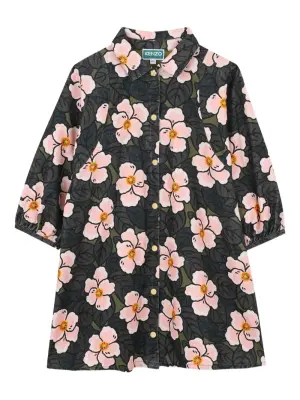 платье-рубашка с цветочным принтом