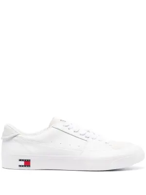 Logo-detail low-top leather sneakers