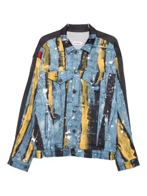 Джинсовая куртка в полоску