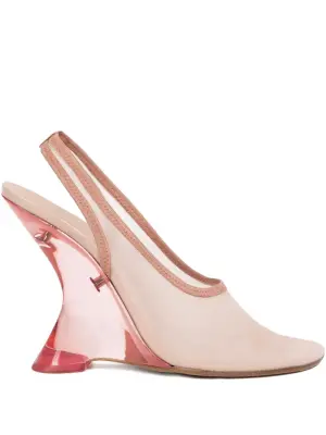 Туфли на танкетке с ремешком на пятке