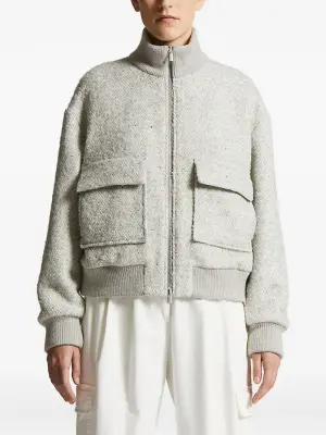 Бомбер с узором в елочку