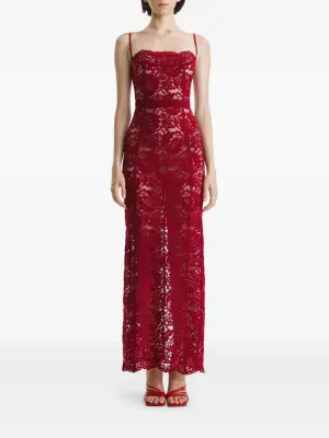 Платье макси с кружевной вставкой