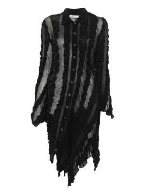 Платье-рубашка миди с оборками