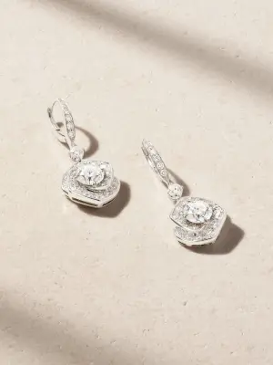 Серьги Frozen Kiss Drop из белого золота 18 карат с бриллиантами