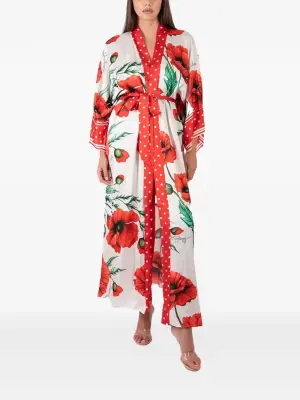 платье макси с поясом и цветочным принтом