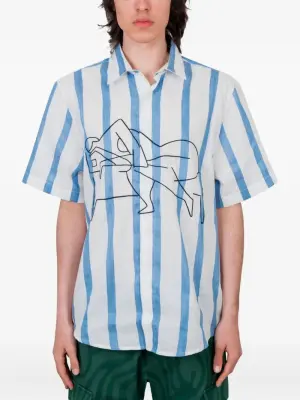 Полосатая рубашка с короткими рукавами