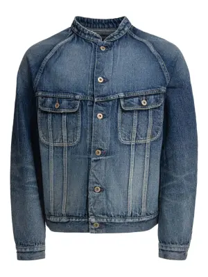 Джинсовая куртка с воротником-стойкой