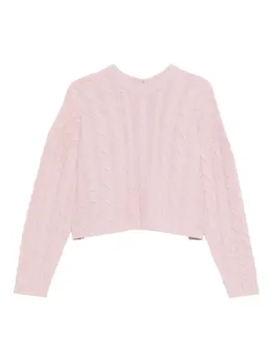 Свитер с открытой спиной и косичной вязкой