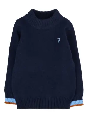 Свитер с контрастными вставками на локтях