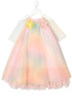 Платье из тюля с цветочной аппликацией