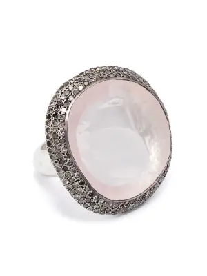 Серебряное кольцо Roberta с бриллиантами и кварцем