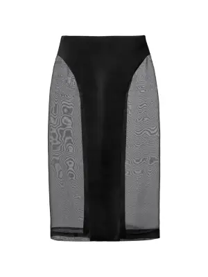 Миди-юбка с прозрачными вставками