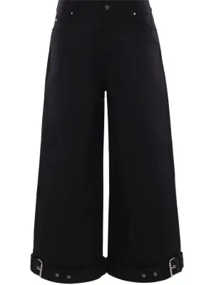 Укороченные джинсы с поясом