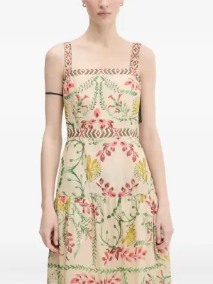 Ярусное платье с цветочным принтом