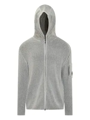 Кардиган с капюшоном и рубчатой вязкой