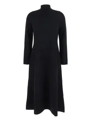 Платье миди с высоким воротником